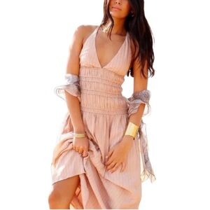 NWT Zara Bloggers Favorite Smocked Maxi Dress Small Rose